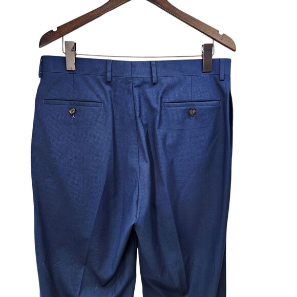 Ralph Lauren Mens Blue Wool Blend Trousers 34 x 32 Flat Front Button Closure‎ - Picture 5 of 10